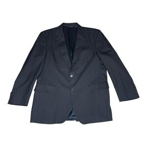 Jos A Bank Blazer Mens 41R Charcoal Pinstripe Wool Signature Collection 2 Button